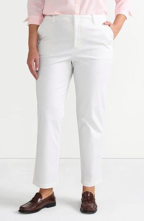 Lands End Mid Rise Classic Straight Leg Chino Ankle Pants in White at Nordstrom, Size 24W