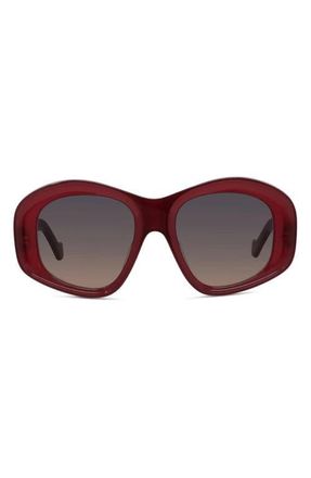 Loewe Anagram 51mm Geometric Sunglasses in Shiny Red /Violet at Nordstrom