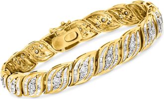 Ross-Simons Diamond Bracelet in 18kt Gold Over Sterling
