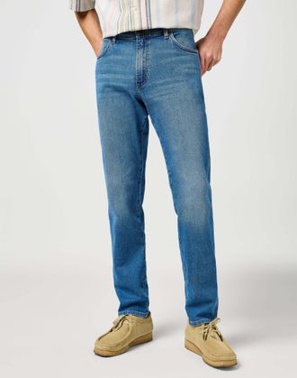 Wrangler Tapered-fit-Jeans WRANGLER WRANGLER Jeans River, Herren, Gr. 32, L&auml;nge 34, blau, Obermaterial: 99% Baumwolle CO. 1% Elasthan EL., Jeans Tapered-fit-Je