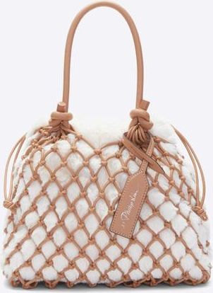 3.1 Phillip Lim Faux Fur Macrame Mini Sac in Ivory /Camel at Nordstrom