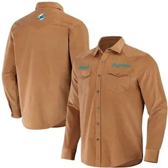 NFL Mens NFL x Darius Rucker Collection by Fanatics Orange Miami Dolphins Western Full-Snap Shirt at Nordstrom, Size Small