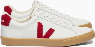 Veja Mens VEJA ESPLAR LOGO LEATHER TRAINER WHITE_PEPPER_NATURAL - Size: 7