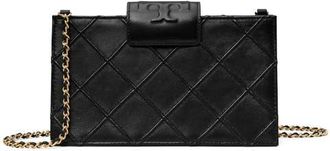 Tory Burch Mini Fleming Soft Quilted Leather Wallet on a Chain in Black at Nordstrom