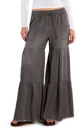 BILLY T Fancy Cotton Blend Tiered Pants in Best Grey at Nordstrom, Size X-Small