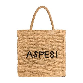 Aspesi Tote Bags, female, Beige, Size: ONE SIZE Raffia Tote