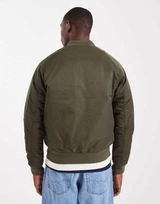Jack & Jones Giacca bomber verde oliva con fodera a contrasto