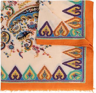 Etro Jacquard sjaal van katoenmix - Dames - Sjaals - Veelkleurig - ONE Size - Katoen - Accessoires