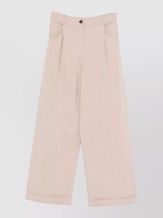 Brunello Cucinelli cotton trousers wide leg belt loops