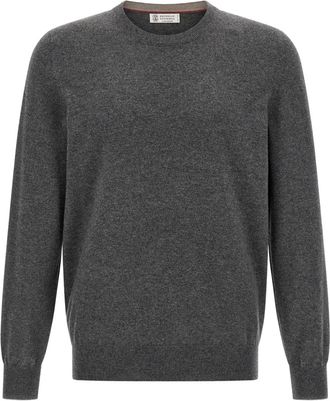 Brunello Cucinelli Maglione girocollo in cashmere - Grigio