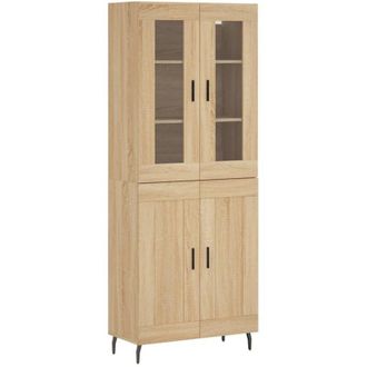 vidaXL Vidaxl - Aparador Alto Madera Contrachapada Color Roble 69,5x34x180 Cm