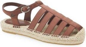 Jeffrey Campbell Tan Lines Espadrille Fisherman Sandal in Brown Satin at Nordstrom Rack, Size 9.5