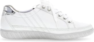 Gabor Witte Vetersneaker - Dames - Sneakers - Wit - 42 EU - Leer - Schoenen