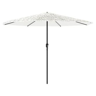 Berkfield Home Garden Parasol with Steel Pole White 324x324x247 cm | Size: 324 x 324 x 247 cm