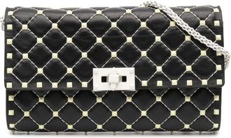 Valentino Pre-owned Shoulder Bags, female, Black, Size: ONE SIZE Pre-owned Studded Shoulder Bag