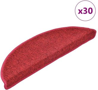 vidaXL Vidaxl - Felpudos Para Escaleras 30 Unidades 56x17x3 Cm Burdeos Semicirculares