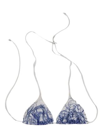 Jean Paul Gaultier striped bikini top - White