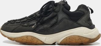 Amiri Black Nubuck Leather Bone Runner Lace Up Sneakers