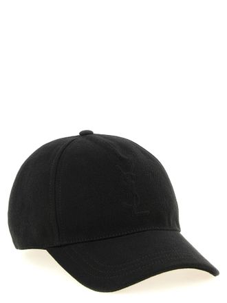 Saint Laurent Mens Black Cotton Cap (baseball Hat)