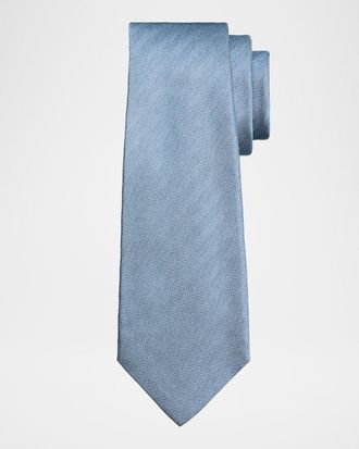Kiton Men & apos;s Silk Herringbone 7-Fold Tie