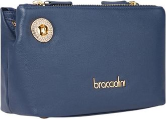 Braccialini Nora Schoudertas - Dames - Tassen - Blauw - Maat: ONE Size Leer