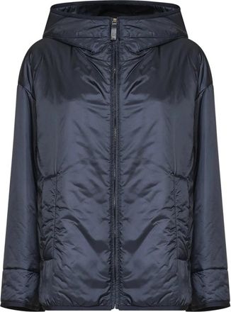 Max Mara Cleo Technische Canvas Jas met Capuchon - Dames - Winterjassen - Blauw - L - Polyester - Jassen