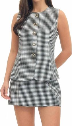 Entro Pamela Gingham Sleeveless Romper In Black