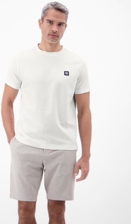 Lerros Rundhalsshirt LERROS, Herren, Gr. XXL, broken wei&szlig;, Web, Obermaterial: 100% Baumwolle, unifarben, normal h&uuml;ftbedeckend, Rundhals, Shirts Rundhalsshirt