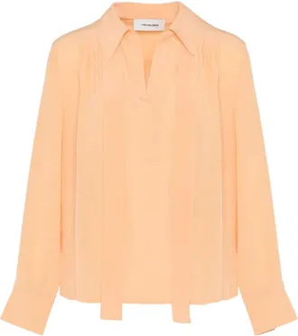 Yves Salomon Blouse met gestrikte hals - Oranje