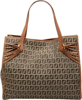 Fendi Pre-owned Tote Bags, female, Brown, Size: ONE SIZE Pre-owned Canvas Tote