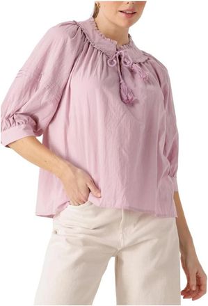 Lollys Laundry Elegante Lila Blouse - Dames - Blouses - Roze - M - Overhemden