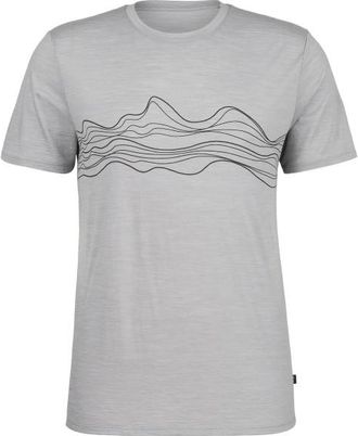 Stoic Merino155 LaholmSt. Print T-Shirt Lines Merinoshirt f&uuml;r Herren | grau