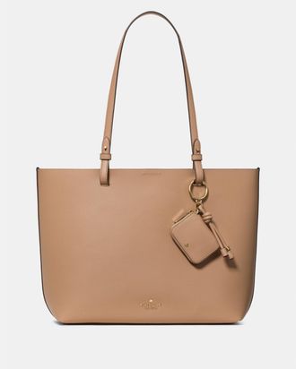 Kate Spade New York Womens Tessa Tote Bag With Charm - Dark Brown - One Size