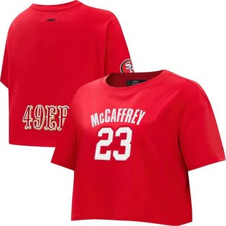 Pro Standard Womens Pro Standard Christian McCaffrey Scarlet San Francisco 49ers Player Name & Number Cropped Boxy T-Shirt at Nordstrom, Size Xx-Large