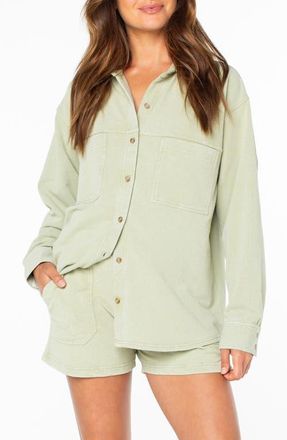 Roxy Dawn Light Button-Up Shirt in Sage at Nordstrom, Size X-Small