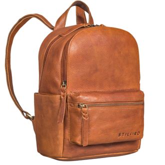 STILORD Karolina Leather Backpack Ladies Sporty with Tablet Compartment 10.1 Inch Backpack Leisure Backpack Handbag Vintage Daypack for City Shopping Leather 