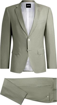 HUGO BOSS H-Huge-2Pcs-224 Pak - Heren - Business pakken - Groen - M - Wol - Kostuums