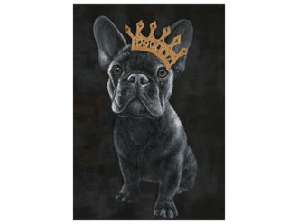 Schubiger M&ouml;bel Bild Frenchie mit Krone