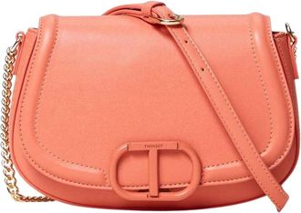 Twinset Stijlvolle Crossbody Tas met Kettinghandvat - Dames - Schoudertassen - Rood - ONE Size - Leer - Tassen