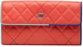 Chanel Pre-owned Wallets, female, Pink, Size: ONE SIZE Pre-owned Vintage Long Wallet (bi-fold)
