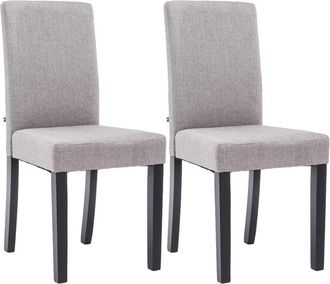 Clp Clp - Juego De 2 Sillas De Comedor Ina De Tela Gris Claro Negro