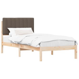 vidaXL Estructura De Cama Con Cabecera Tapizada Natural Y Taupe Vidaxl