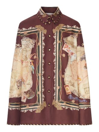 Zimmermann PRINTED SATIN SHIRT WITH A SCARF MOTIF - Zimmermann - Woman