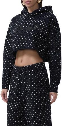 AFRM Darius Crop Cotton Hoodie in Noir Micro Dot at Nordstrom Rack, Size X-Large