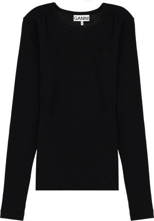 Ganni Long Sleeve Top With Logo