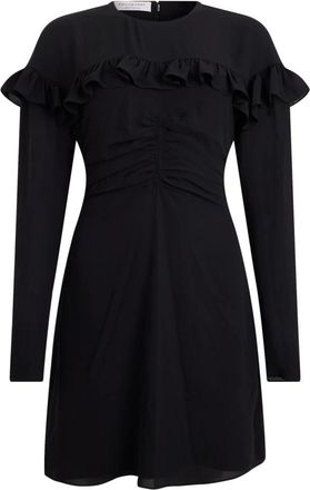 Philosophy di Lorenzo Serafini Korte Jurk met Ruches - Dames - Korte kleedjes - Zwart - L - Polyester - Kleedjes