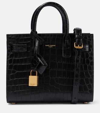 Saint Laurent Borsa Sac De Jour Nano in pelle con stampa