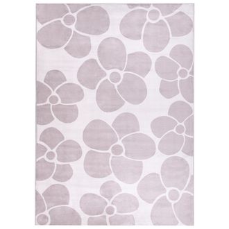 Beliani Alfombra De Tela 160 X 230 Cm Motivo Floral Sala De Estar Dormitorio Base Antideslizante Apta Para Calefacci&oacute;n Por Suelo Radiante Beige Akyaka