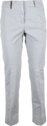 PESERICO Light Grey Stretch Cotton Chino Pants