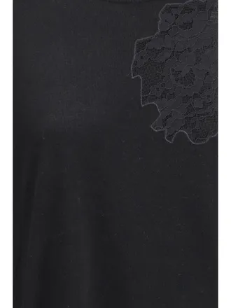 Max Mara Lace-Insert Wool Sweater - Black